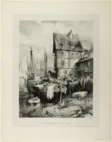 Eugene Gabriel Louis Isabey, Interior of a Port, plate five from Six Marines