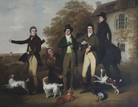 William Redmore Bigg, A Shooting Party of Captain William Lukin (1768 - 1833) and his Brothers at Felbrigg Parsonage