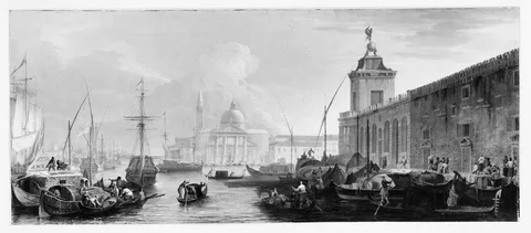 Luca Carlevaris, The Bacino, Venice, with the Dogana and a Distant View of the Isola di San Giorgio