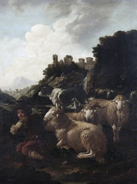 Philip Peter Roos, Landscape with Shepherd Boy and Sheep