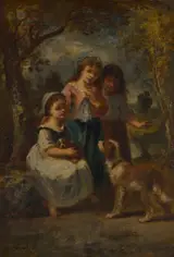 Narcisse Virgile De La Peña, Three Little Girls