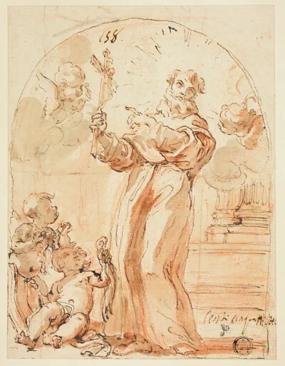 Giovan Battista Gaulli, Standing Franciscan Saint Holding Crucifix