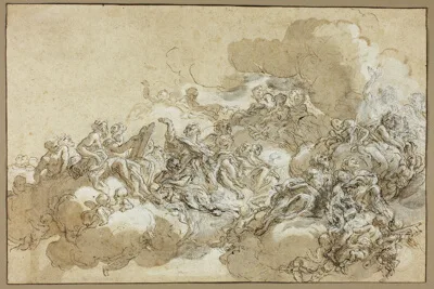 Giovan Battista Gaulli, Detail Study for The Assumption of St. Agnes