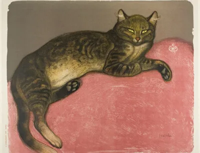 Théophile Alexander Steinlen, Winter: Cat on a Cushion