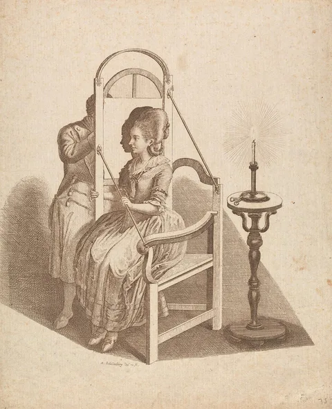 Johann Rudolf Schellenberg, Artist Drawing a Woman's Silhouette
