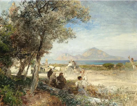 Prof. Oswald Achenbach, Views of the Gulf of Naples