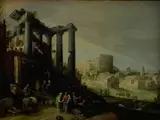 Willem van Nieulandt, Landscape with a View of Campo Vaccino in Rome