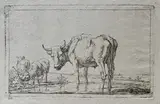 called Der Utrechter Jan Kobell Ii, Cow and Two Sheep in a River