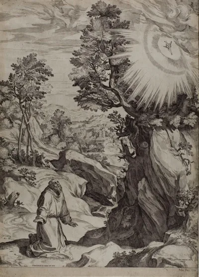 Cornelis de Cort, Saint Francis Penitent in a Large Landscape