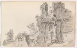 A Follower Of Jan van Goyen, A Romanesque Ruin
