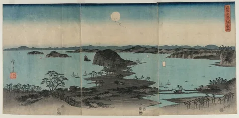 Ando Utagawa Hiroshige, Eight Views of Kanazawa at Night
