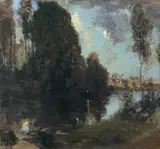 George Grosvenor Thomas, The Canal, Twilight