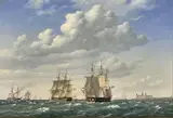 Carl Emil Baagøe, Danish ships in the Sound off Kronborg.