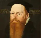 John Bettes the Elder, Portrait of a Gentleman (possibly William Stocke, Principal of Gloucester Hall 1560–1561 & 1564–1576)