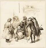 Fred Barnard, Two Gentlemen Helping a Drunk