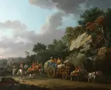 Hippolyte Berteaux, Military Troop with a Wagon