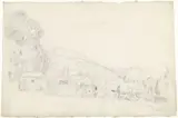 Eugène Boudin, Gezicht op een kleine Bretonse haven