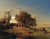 Auguste Borget, An Indian Mosque on the Hooghly River near Calcutta