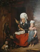 Emma Soyer, The Grandmother at her Spinning Wheel