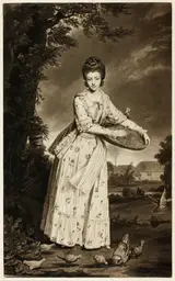 William Dickinson, Mrs. Pelham Feeding Her Chickens