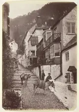 Francis Bedford, Clovelly, the New Inn and Street