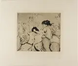Claude Gaston la Touche, Plate from l'Assommoir (two women fighting, with onlookers)