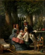 David van der Kellen, David van der Kellen (1827-1895), Anna Wilhelmina van der Kellen (1829-1885) and their children Anna Catharina (1852-?) and Henriette Frederika (1854-?)