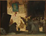 Alexandre-Évariste Fragonard, Dramatic Scene with Monks in a Crypt