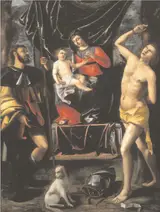 Giovanni Giacomo Barbelli, Virgin and child between Saints Roch and Sebastian