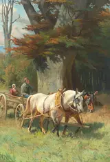 Adolf Mackeprang, Landscape with a horse cart.