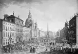 Jacopo Fabris, Piazza Navona in Rome during the Carnival