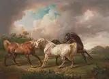 Charles Towne, Three Horses in a Stormy Landscape