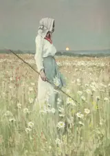 William Wells, Landscape – Girl in a Meadow