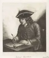 John Greenwood, Portret van een schrijvende man aan een bureau, mogelijk Pieter Louw
