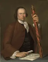 John Greenwood, Portrait of an officer at sea with a map and binoculars in hand
