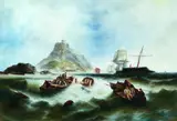 Ernest Ponthier, Maritime Scene – Salvaging Wreckage