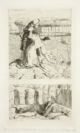 William Holman Hunt Om, My Beautiful Lady (top); Of My Lady in Death (bottom), frontispiece to The Germ, No. 1