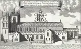 Michael Burghers, South prospect of Landaff Cathedral church