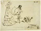 Alfred Henry Forrester, Caricature of Man, Woman and Dog