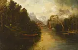 Hume Nisbet, A Tranquil River Landscape