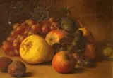 George Walter Harris, Still Life with a Pear, Apples, Grapes and Plums