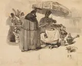Jean Ignace Isidore Gérard Grandville, Study for "Au Bouquet de persil," (A Bouquet of Parsley)