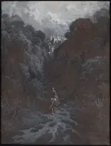Gustave Paul Louis Doré, Sir Lancelot Approaching the Castle of Astolat