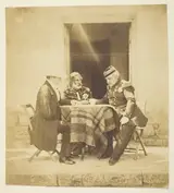 Roger Fenton att., A Council of War: Lord Raglan, Omar Pacha and Pelissier, Taken the eve Before the Taking of the Mankelen, Crimea