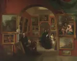 John Scarlett Davis, The Interior of the British Institution Gallery