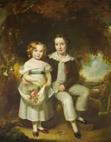 Eden Upton Eddis, Sir Henry Ainslie Hoare, 5th Bt (1824-1894) and his Sister Georgiana Hoare (d.1905) as Children