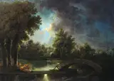 Johann Jakob Schalch, The Gardens at Kew by Moonlight
