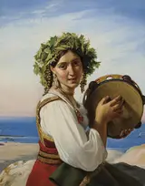 Claude Bonnefond, A young woman with a tambourine in Ischia