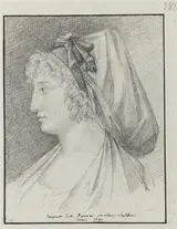 Charles Percier Bassant, Profile portrait of Pauline Chatillon in Roman costume