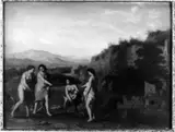 Cornelius van Poelenburgh, Landscape, with the finding of Moses